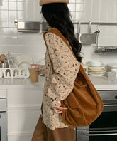 Casual Red Large Capacity Corduroy Satchel Bags YR020